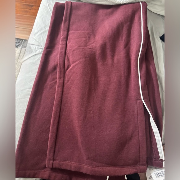 Beyond Yoga Maroon Joggers with White Stripes - Picture 8 of 9